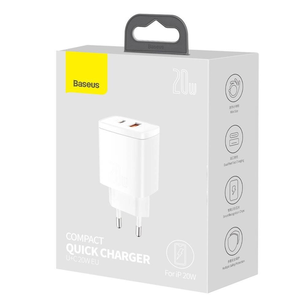 Baseus Compact 20W Fast Charger: Universal Compatibility and Charge 2 Devices Simultaneously at Rapid Speeds Baseus Compact 20W Fast Charger: Universal Compatibility and Charge 2 Devices Simultaneously at Rapid Speeds